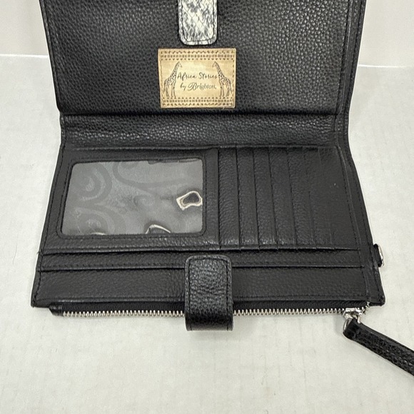 Brighton Africa Stories Floral Double Zip Leather Wallet Wristlet READ - Picture 6 of 10